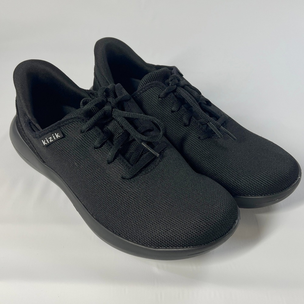 Kizik Mens 8 Womens 9.5 K Madrid‎ Eco-Knit Hands-Free Slip-On Sneakers Blackout
